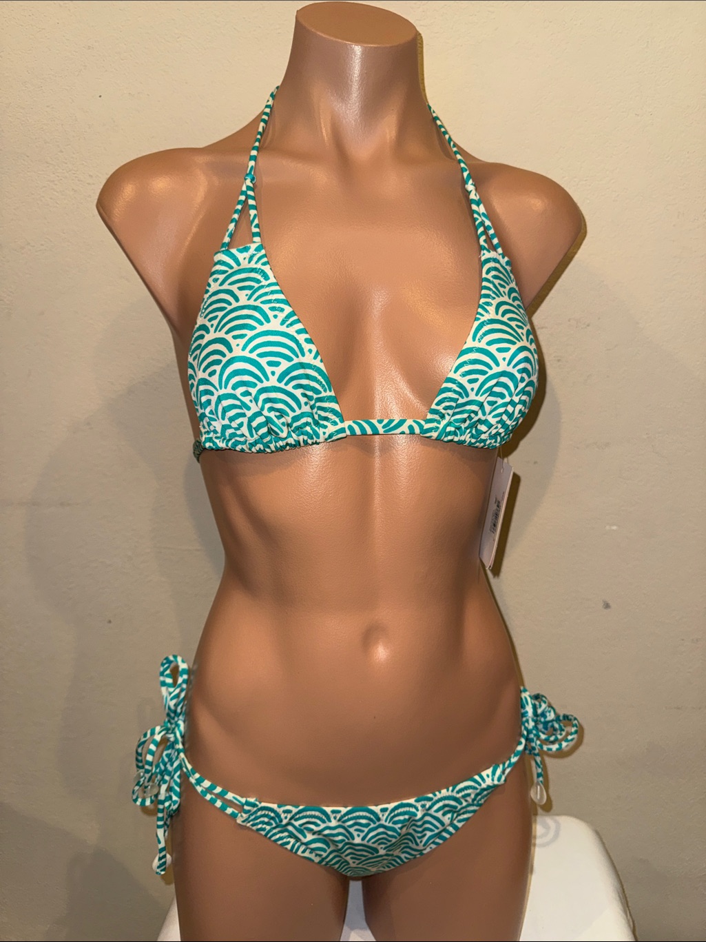 Nwt Lisa Curran Tie Side Bikini Set Slide Bra Size S